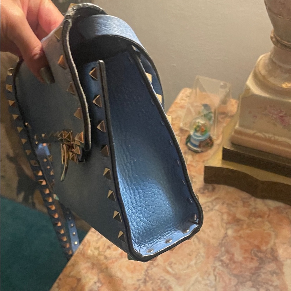 Authentic Valentino Garavani used Blue Studded Crossbody Bag - Picture 16 of 16
